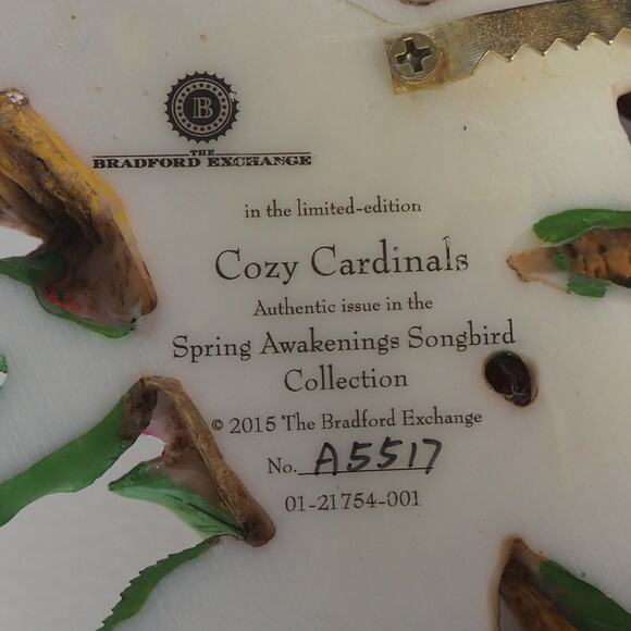 VTG The Bradford Exchange Cozy Cardinals Springtime Wall Decor Sculpture A5517 - Picture 3 of 14